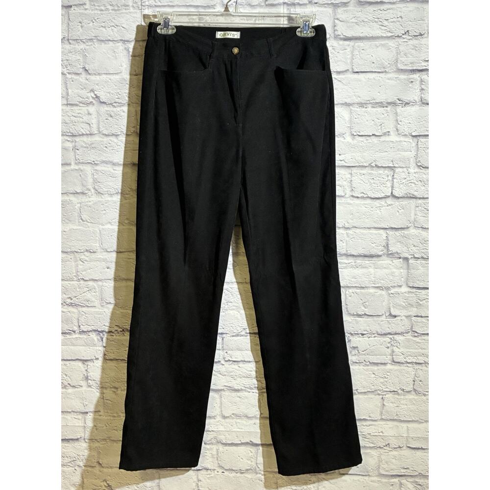 Orvis Black Stretch Pants Womens 10 Straight Leg Partial Elastic Waist 30 Inseam